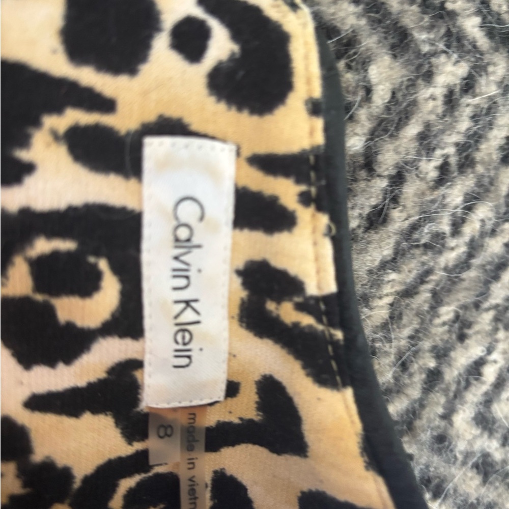 Calvin Klein leopard print sheath midi dress